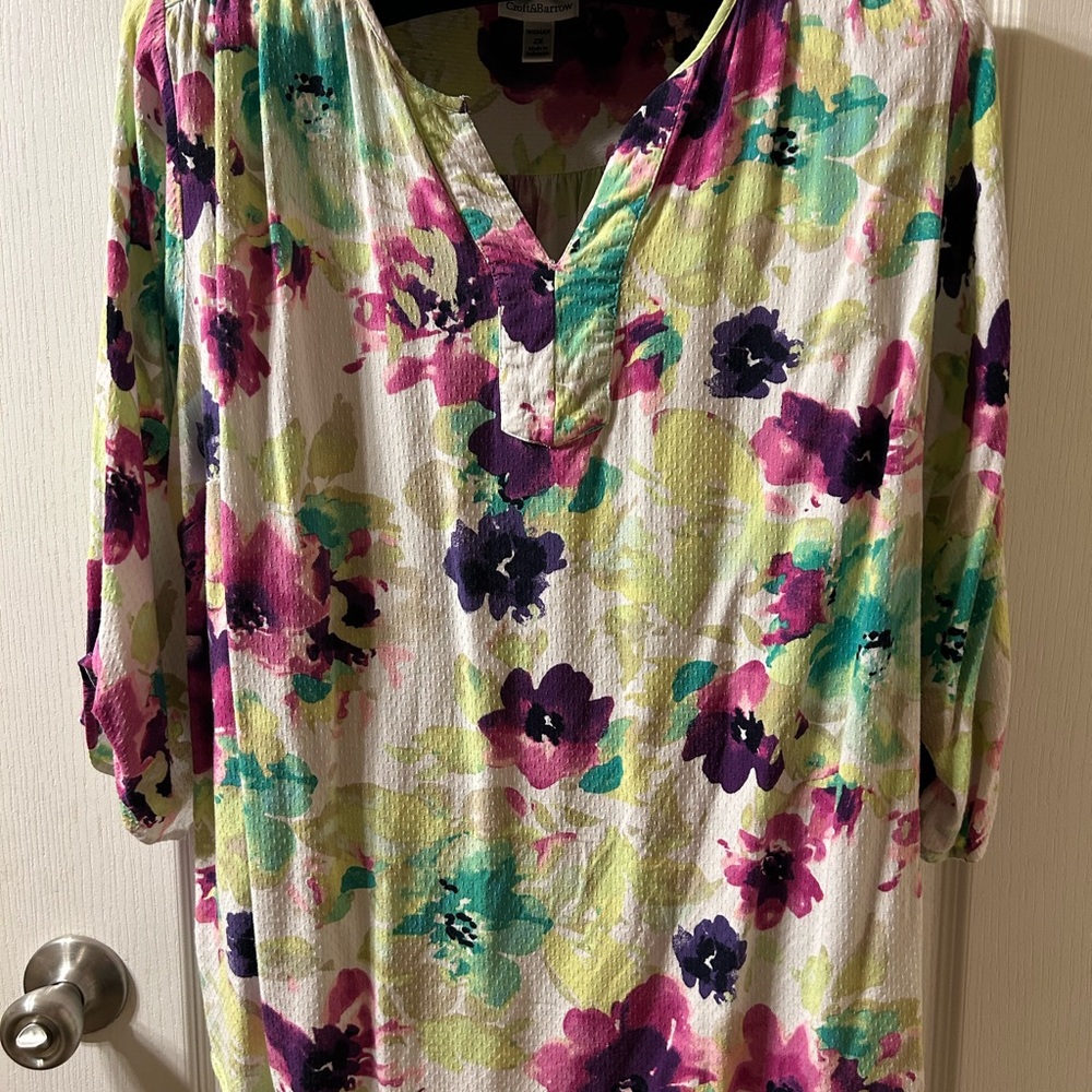 Croft & Barrow Multicolor Floral Tunic Top